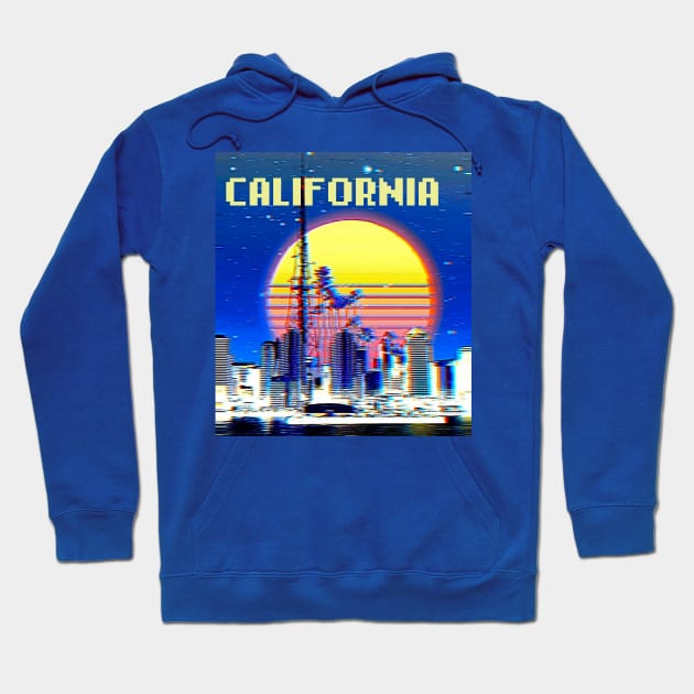 California 90s retro shirt Hoodie by lofi_retrowave